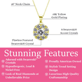 thumbnail image 3 of Cate & Chloe Ruth 18k Yellow Gold Plated Necklace with Round Cut Swarovski Crystals Gift for Women, 3 of 9