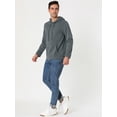 thumbnail image 4 of Sudadera con capucha con forro de felpa para hombre Sudaderas con capucha de manga larga sólida con bolsillo Gris oscuro M, 4 of 6