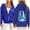 Blue, variant on Womens Ocean Theme Graphic Zip Up Hoodie Long Sleeve Full Zip Sweatshirt Back Print With Side Pockets Sea Inspired Wear Hooded Jacket