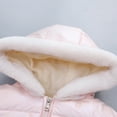 thumbnail image 5 of Ruffled Girls Jacket Coat Loose Winter Warm Soft Collar Hooded Outerwear Light Puffer Jacket for Infants Toddlers Kids Girl 18M-6T, 5 of 10
