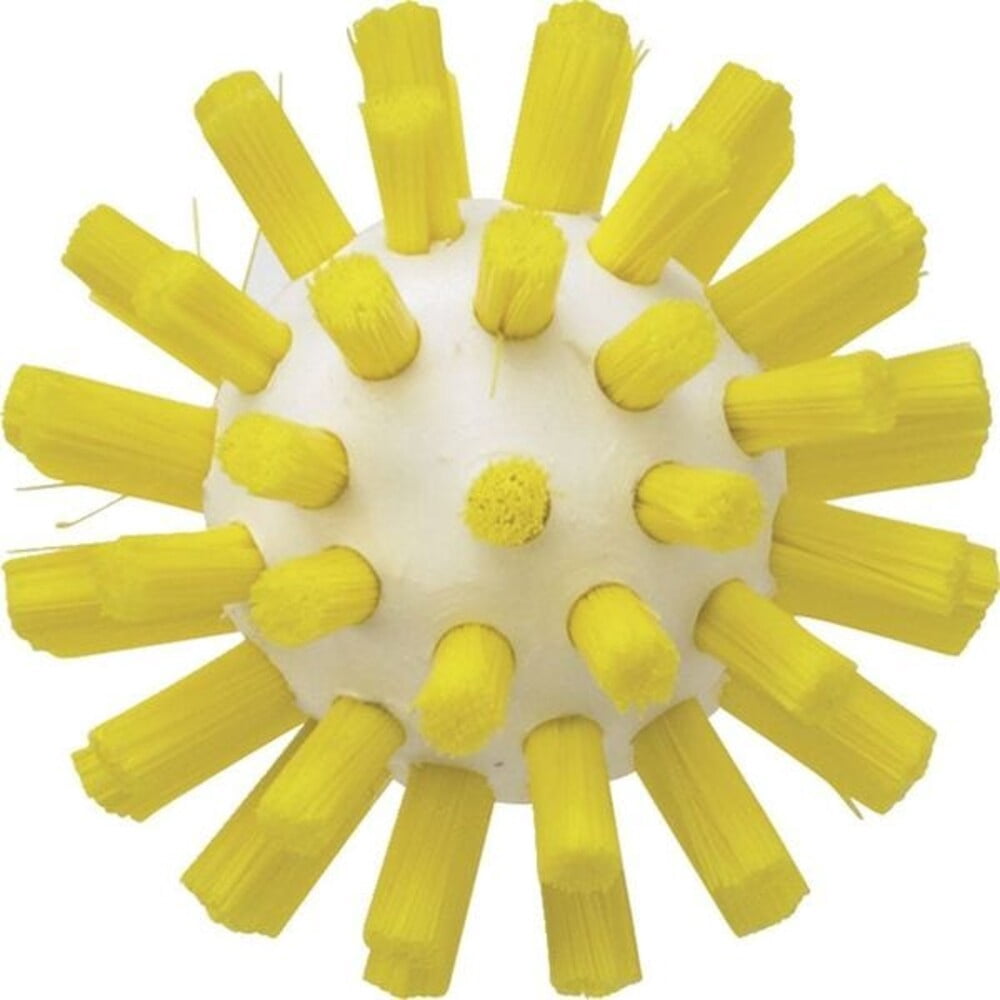2" W Tube and Pipe Brush, Stiff, Not Applicable L Handle, 5 1/4 in L Brush, Yellow 5380506