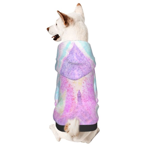 Fotbe Purple Sparkling Butterfly Sudadera con Estampado para Perros Pequeños – Suéter con Capucha para Mascotas, Tela Suave de Forro Polar con Bolsillo-Medium