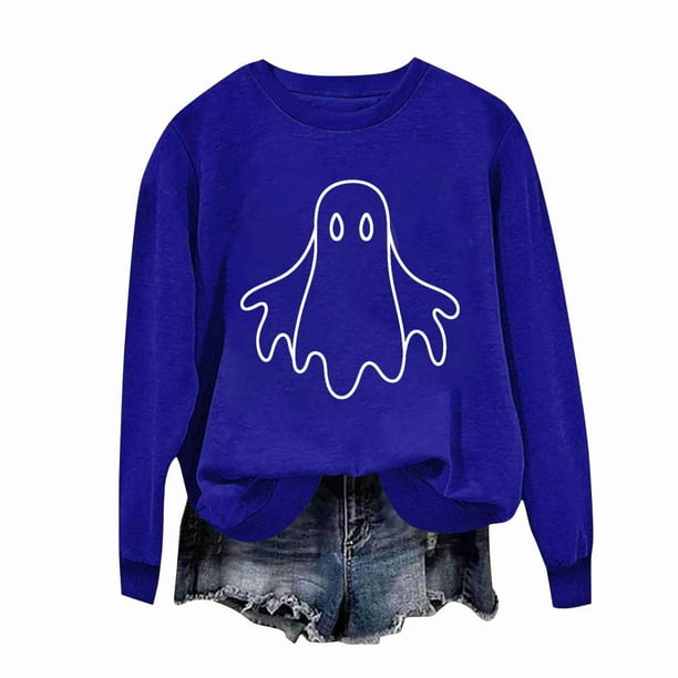 Ailaofu Womens Halloween Crewneck Sweatshirt Cute Long Sleeve Graphic Pullover Tops Fall Fashion Clothes