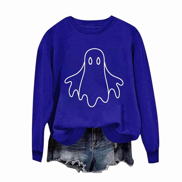 Ailaofu Womens Halloween Crewneck Sweatshirt Cute Long Sleeve Graphic Pullover Tops Fall Fashion Clothes