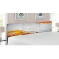 thumbnail image 2 of Basketball Headboard, Basketball Streetball and Paint Stains Image on Concrete Wall Rustic Print, Upholstered Decorative Metal Bed Headboard with Memory Foam, King Size, Charcoal Orange, by Ambesonne, 2 of 4