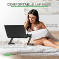 thumbnail image 3 of Adjustable Laptop Stand and Lap Desk for Bed – WorkEZ BEST Portable Aluminum Laptop Table with Mouse Pad, Height & Tilt Adjustable Ergonomic Laptop Cooling Stand (Black), 3 of 10
