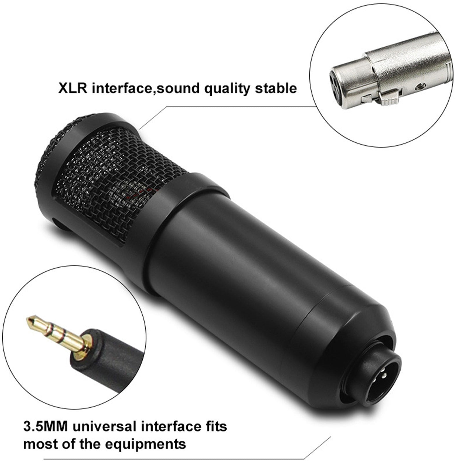 F998 Live Sound Card Integrated Rechargeable Microphone Condenser