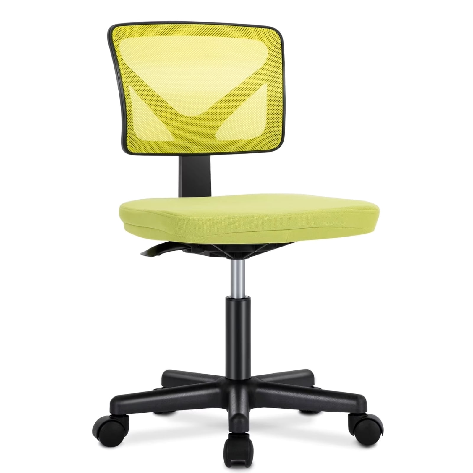 Kelno Small Desk Chair with Wheels Armless Low-Back Office Chair Ergonomic Adjustable Computer Desk Chair with Lumbar Support,Green