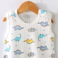 thumbnail image 4 of Kids Girl Sleeveless Cotton Romper White Dinosaur Print Summer Outfit for Newborn Kids Kids,Size 9 Months, 4 of 5