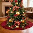 thumbnail image 5 of 48 Inches Ruffled Velvet Christmas Tree Skirt with Bow, Large Luxury Neutral Color Xmas Tree Skirt Mat for Christmas & New Year Holiday Home Party Decorations(Red), 5 of 6