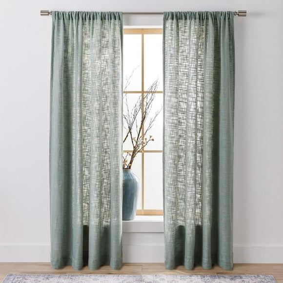 Better Homes & Gardens Woven Slub Light Filtering Window Curtains Panel, 52" x 84"
