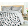 thumbnail image 5 of Ambesonne Geometric Duvet Cover Sets, Squares Plain Background, 2-Queen, Petrol Blue White, 5 of 7