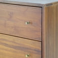 thumbnail image 3 of Farmhouse Rustic Walnut Mid Century 5 Drawer Chest, 3 of 5