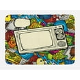 thumbnail image 1 of Hip Hop Bath Mat, 90s Theme Retro Style Linear Drawn a Vintage Television and Speech Bubble, Plush Bathroom Decor Mat with Non Slip Backing, 29.5" X 17.5", Multicolor, by Ambesonne, 1 of 2