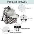 thumbnail image 4 of Black and White Checkered Backpack for School,Cute School Bag,Schoolbag with Adjustable Shoulder Straps & Padded Back,15.25"x11.5"x5.25", 4 of 6