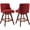 Fabric, Wine Red, variant on Modern Swivel Bar Stools Set of 2, Wine Red Counter Height Bar Stools with Back for Kitchen Island, Fabric Upholstered Island Chairs with Wood Legs, Barstool Chairs, Sillas para Barra de Cocina