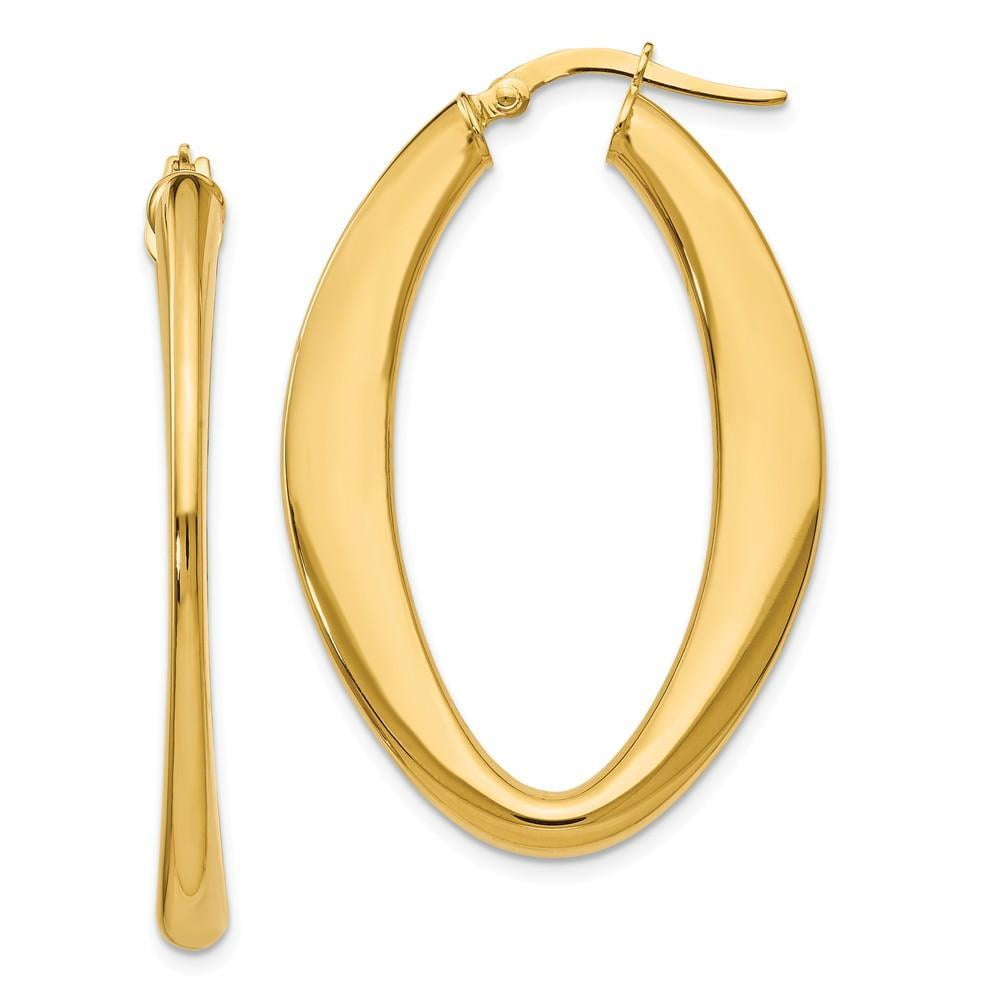 Leslie's 14K Yellow Gold Polished Oval Hoop Earrings 