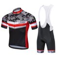 thumbnail image 1 of Lixada Lixada Camouflage Cycling Jersey and Bib Shorts Set - Stretchable Hem, Breathable Quick-Dry Fabric, 3D Padding, Reflective Strips, 3 Rear Pockets, Available in Multiple Sizes (EU: L), 1 of 6