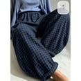 thumbnail image 6 of Women's Plaid Lantern Pants, Elastic Waist Loose Fit Balloon Trousers with Cuffed Hem for Everyday, Vacation & Casual Wear, 6 of 7