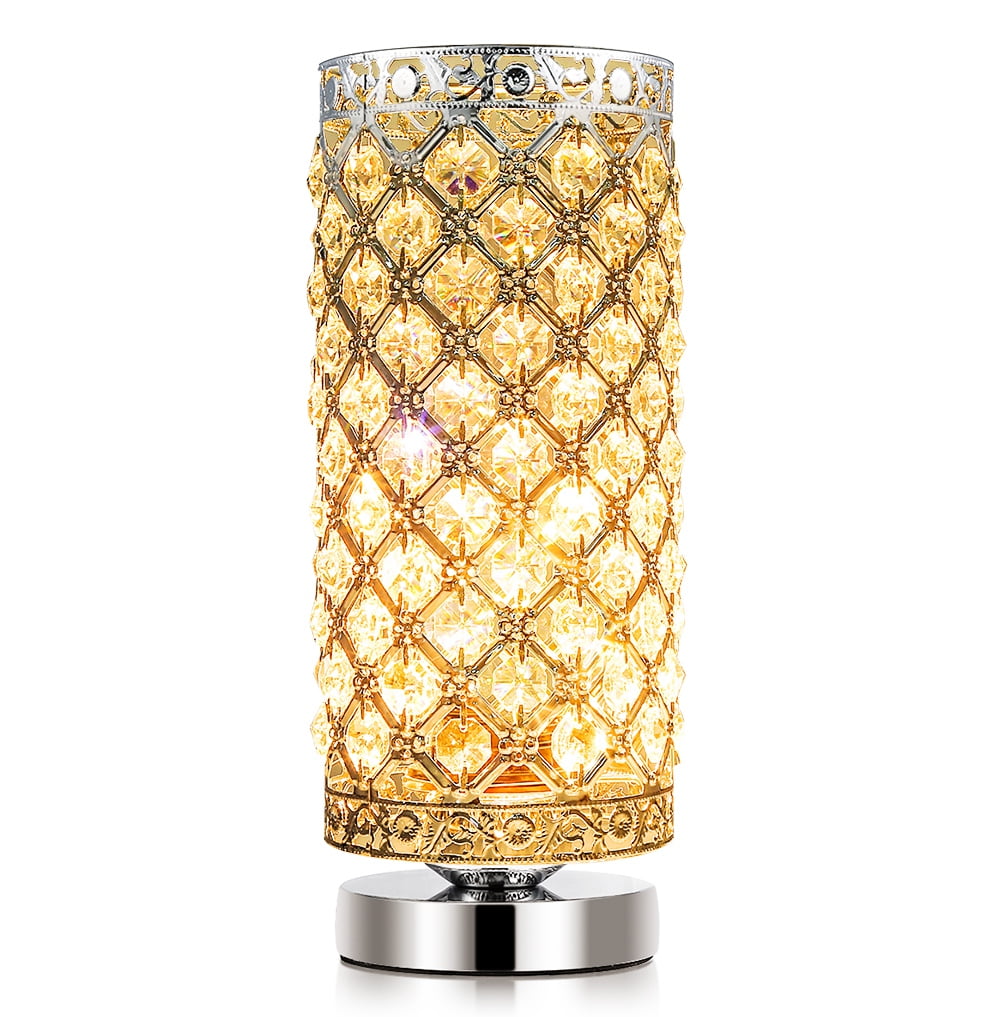 Lafgur Living Room Lamps Bed, Crystal Cylinder Table Lamp