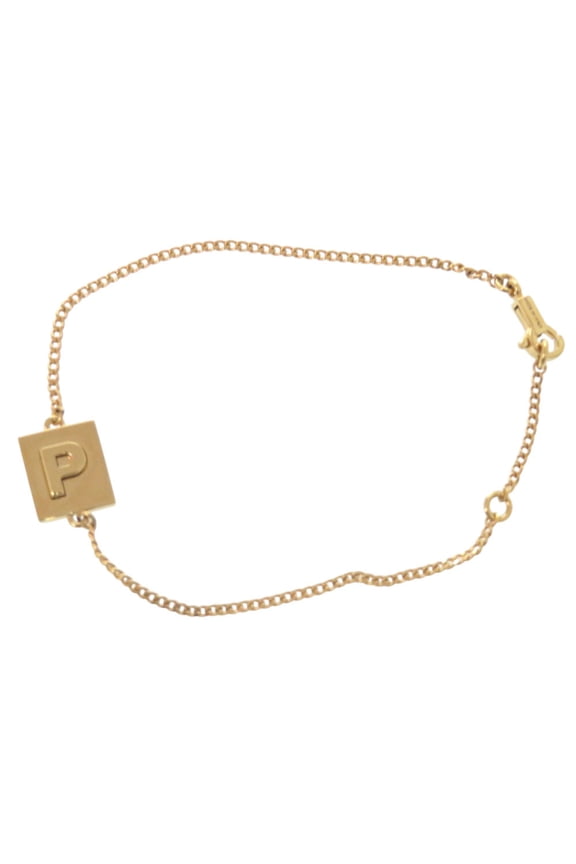 Pre-Owned Celine Alphabet P Initial Bracelet 46B0P6BRA GP Gold 0630 CELINE (Good)