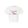 thumbnail image 6 of Douhoow Women Crop Tops Cute Kawaii Crew Neck Short Sleeve Letter T-Shirts Teen Girls Tees, 6 of 9