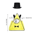 Triangle Point Hat Yellow Triangle Eye Costume Set with Black Top Hat, Mystery Cosplay ...