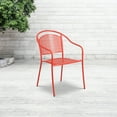 thumbnail image 2 of Flash Furniture Oia Commercial Grade 5 Pack Coral Indoor-Outdoor Steel Patio Arm Chair with Round Back, 2 of 6