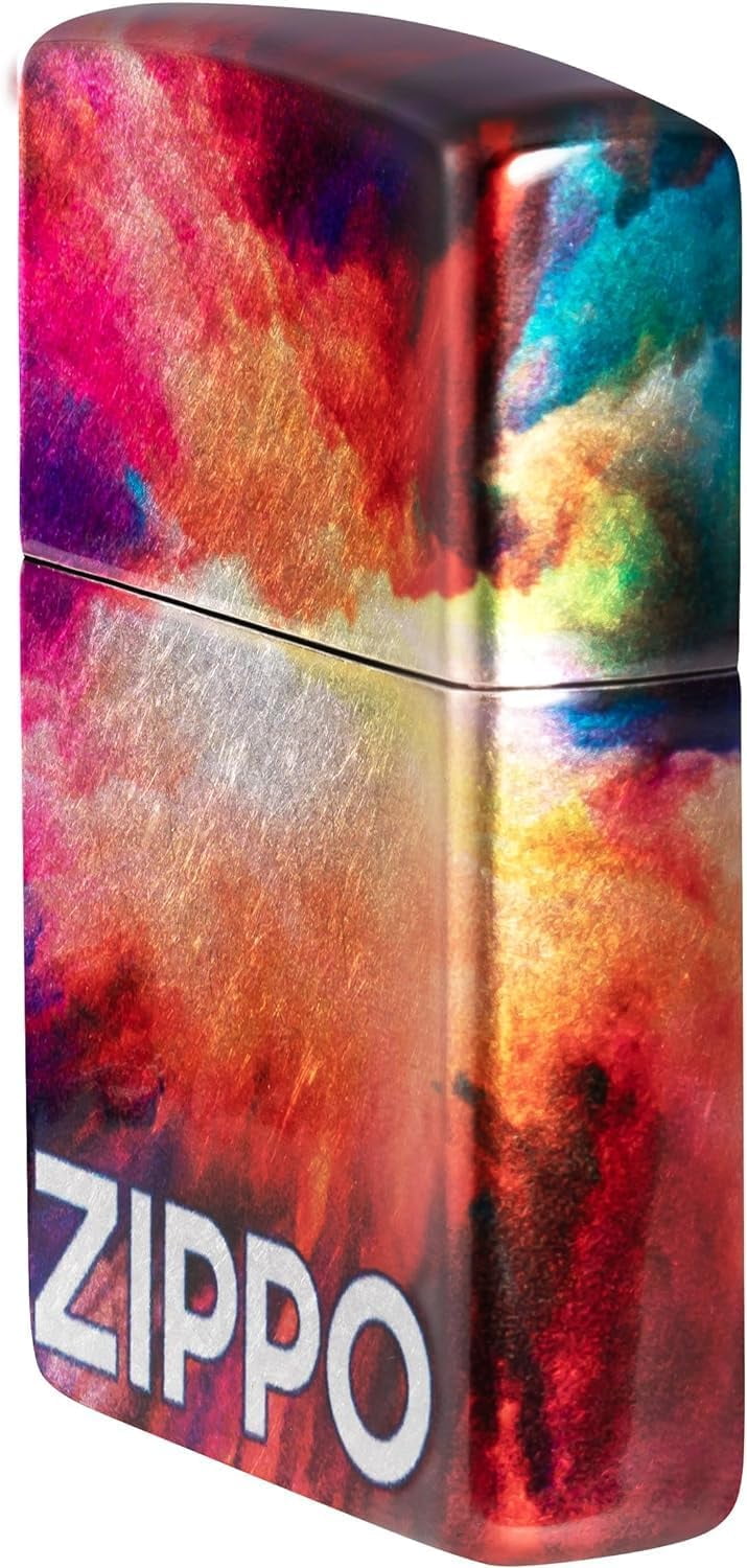 Zippo Lighter - Custom Message Engrave on Tie Dye Design - 540 Fusion 48982
