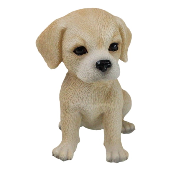 Realistic Sitting Adorable Fawn Labrador Puppy Figurine 5.5" Tall Pet Pal Dog