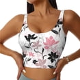 thumbnail image 2 of Lsque Lilies Flowers Printed Women'S Sports Bra, Compression, Moisture Wicking, High-Impact Sports Bra For Women,Supportive sports bra-XX-Large, 2 of 9