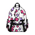 thumbnail image 3 of Pink and Purple Leopard Print Cute School Backpack Bag for School with Padded Back and Adjustable Shoulder Straps 15.25"x11.5"x5.25", 3 of 5