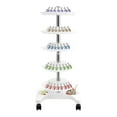 thumbnail image 6 of Household 5 Tiers Nail Polish Rotating Trolley Display Rack, Cosmetic Display Organizer Lipstick Shelf, Oil Organizer Rack, Nail Polish Racks Stand with Wheels for Pedicure Spa Nail Salon White, 6 of 11