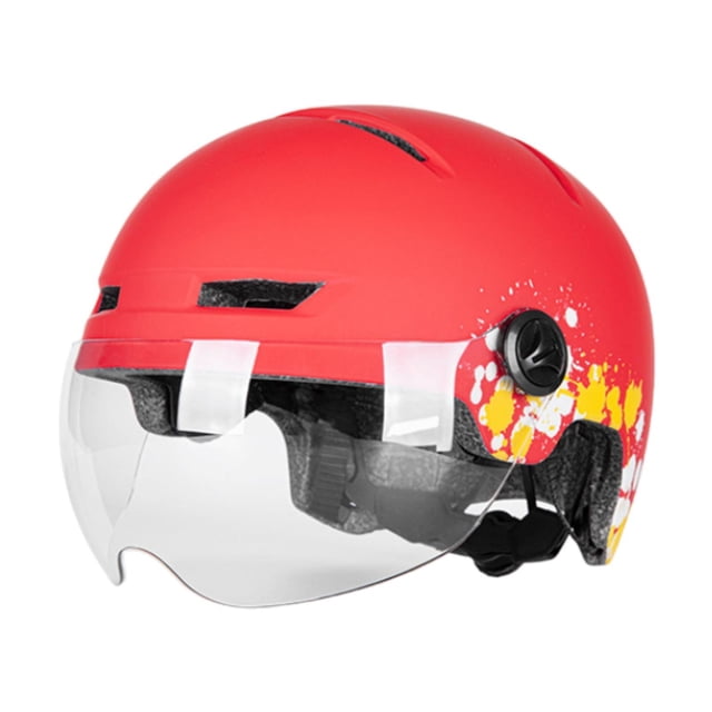 Casco de ciclismo Strade Fareast Limited a prueba de golpes Rojo con luz y visera