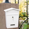 thumbnail image 2 of Tnarru Mailbox Wall-mounted Mail Box Decorative Vintage Drop Box Magazines Case Holder with Install Screws - White, 2 of 8