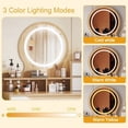 thumbnail image 7 of Natural Wood & White Vanity Set with Round LED Mirror & Solid Wood Legs, 7 of 7
