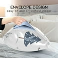 thumbnail image 4 of Yayeee Pillowcase Standard Size Set of 2 Satin Wrinkle Resistant Pillow Case, Blue Cartoon Snowmen, 4 of 8