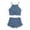 swimsuit 121#Blue, variant on oqasdz Swimsuit for Girls Halter Neck Solid Color Tankini Top and Shorts 2 Piece Stretchy Swimwear for Kids Youth Summer Water Park