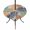 Terracotta, Navy, Sage, variant on Round Outdoor Tablecloth with Umbrella Hole and Zipper, Teal Grey Palm Leaves Tablecloth with Elastic Waterproof, Summer Botanical Tropical Leaf Patio Table Covers for 55" - 60" Picnic Pool Tables