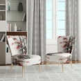 thumbnail image 2 of Designart "Red and Grey Bamboo of Japan I" Red Floral Upholstered Accent Chair - Traditional Arm Chair For Bedroom, 2 of 5