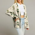 thumbnail image 6 of Women's Fashion Long Sleeve Christmas Print V-Neck Button Loose Cardigan Top, Knit Sweater for Casual Outfits and Comfort,Mint Green,2XL, 6 of 7