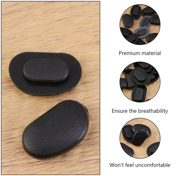 Niceauty Eyeglasses Nose Pads Cushions 40Pcs Black EVA Breathability Height Adjustment