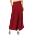 thumbnail image 3 of Women's Casual Solid Flare A-line Long Skirt with Elastic Waistband, 3 of 6