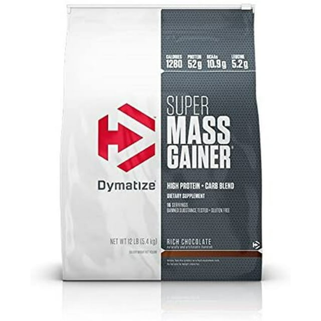 Proteina Super Mass Gainer Dymatize 12 LBS Sabor Chocolate 52 gr
