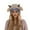 Khaki, variant on Bibifish Womens Rainbow Knit Trapper Hat With Horn Decor Fluffy Ear Flaps Stretchy Warm Hat Winter Casual Outings Fun Stylish Hats