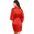 thumbnail image 1 of SURJDE Bride Bridesmaid Robes for Wedding Bridal Party Women Short Silky Satin Robe with Gold Glitters Kimono One Size, 1 of 6