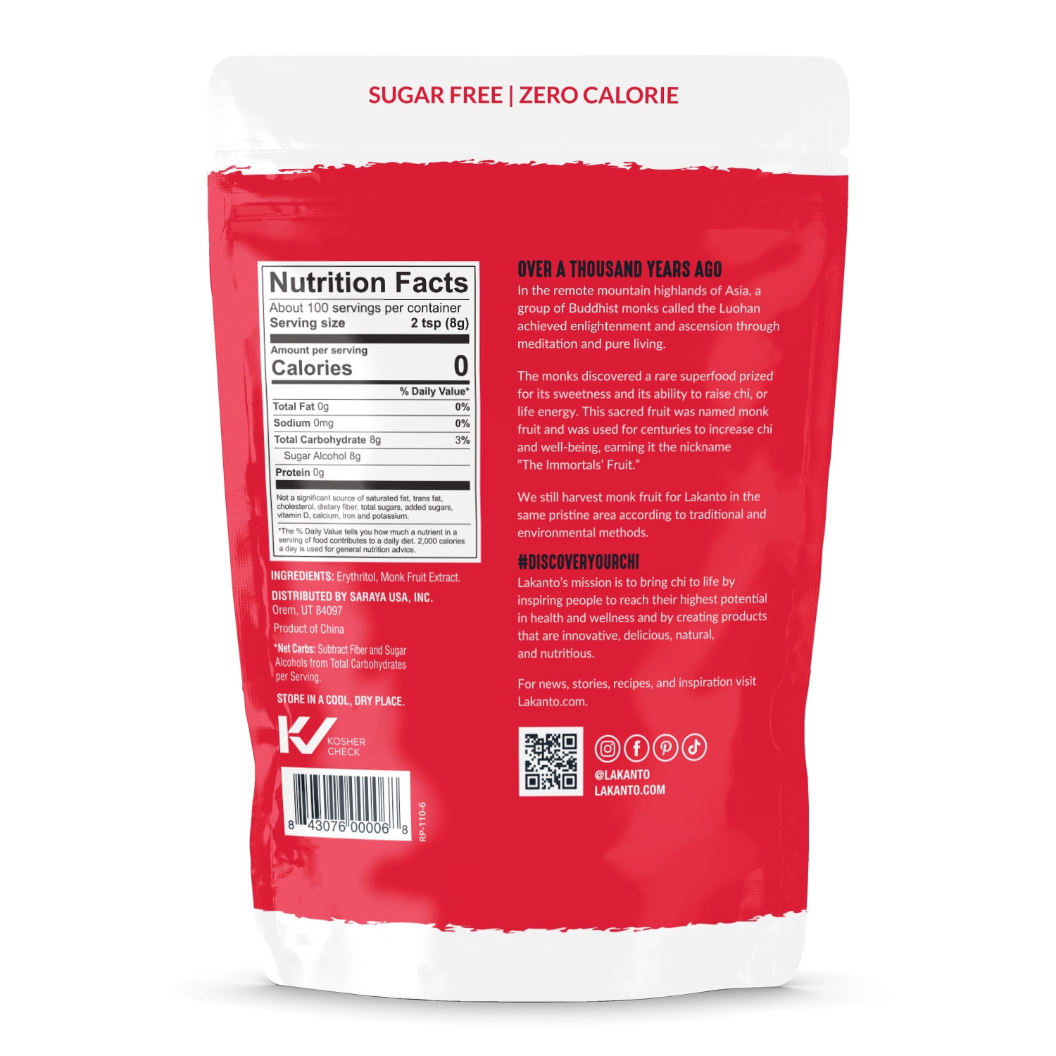 (2 pack) Lakanto Classic Monk Fruit Sweetener - White Sugar Substitute, Zero Calorie, Keto Diet Friendly, Zero Net Carbs, Zero Glycemic, Baking, Extract, Sugar Replacement (Classic White - 1.76 lbs)