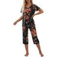 thumbnail image 2 of MINTREUS Women's Pajama Sets Short Sleeve Shirt and Capri Soft Pajama Sets with Pockets S-4XL, 2 of 6