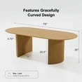 thumbnail image 5 of MAYEERTY 79"x33.5" Wooden Dining Table Farmhouse Oval Kitchen Table, Natural Wood, 5 of 8