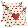thumbnail image 2 of Valentines Day Pillow Covers 16x16 Inch Set of 2 Red Heart White Envelope Cotton Linen Decorative Throw Pillow Case Holiday Print Cushion Covers for Bedroom Sofa Living Room Chair Home Decor, 2 of 6